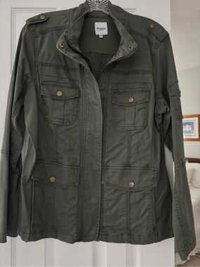 Kensie Olive Green Military-Style Utility Jacket